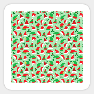 Christmas Hat Explosion - Green Sticker